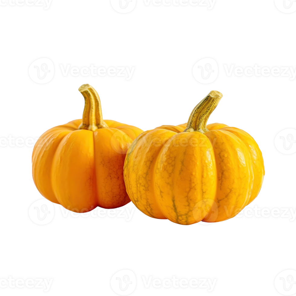 a group of whole ripe pumpkins isolated on transparent background. clipping path. png