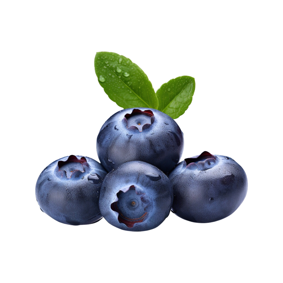 Fresh ripe blueberries isolated on transparent background png