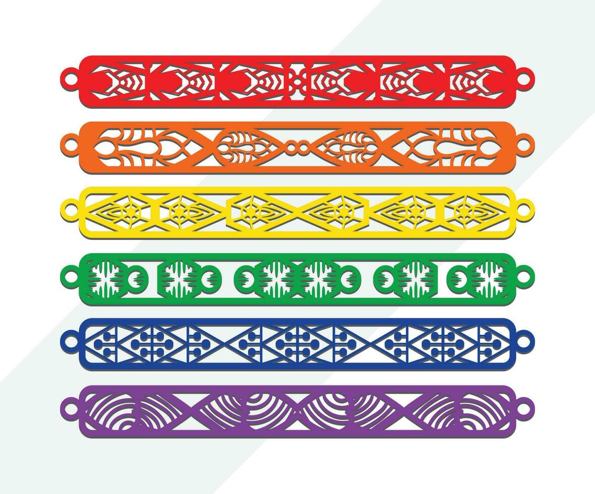 et of Laser Cut Leather Bracelet design, tattoo style of the 90s black and white tattoos Bracelet design vector