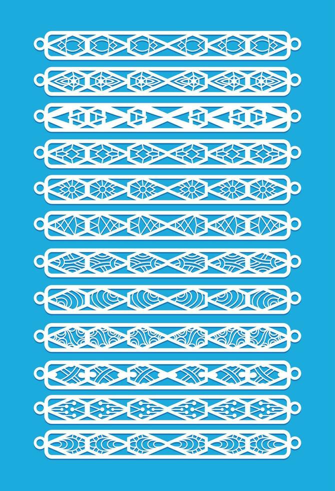 et of Laser Cut Leather Bracelet design, tattoo style of the 90s black and white tattoos Bracelet design vector