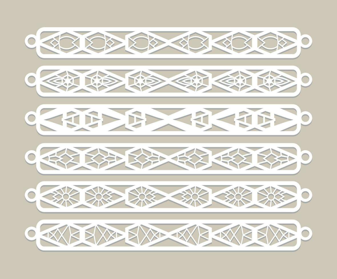 et de láser cortar cuero pulsera diseño, tatuaje estilo de el 90s negro