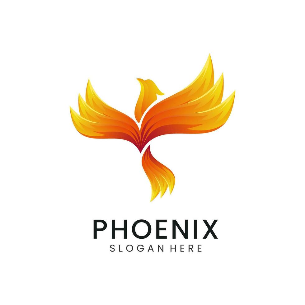 Phoenix Gradient Logo Design Template 2 vector