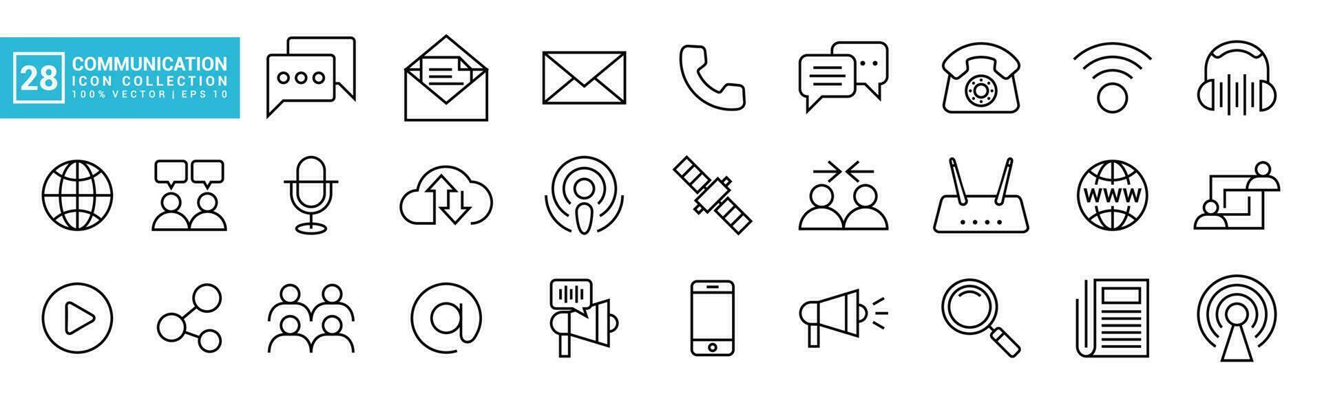 Collection of icons related to communication, chat, relationship, discussion, communication icons editable and resizable vector EPS 10.