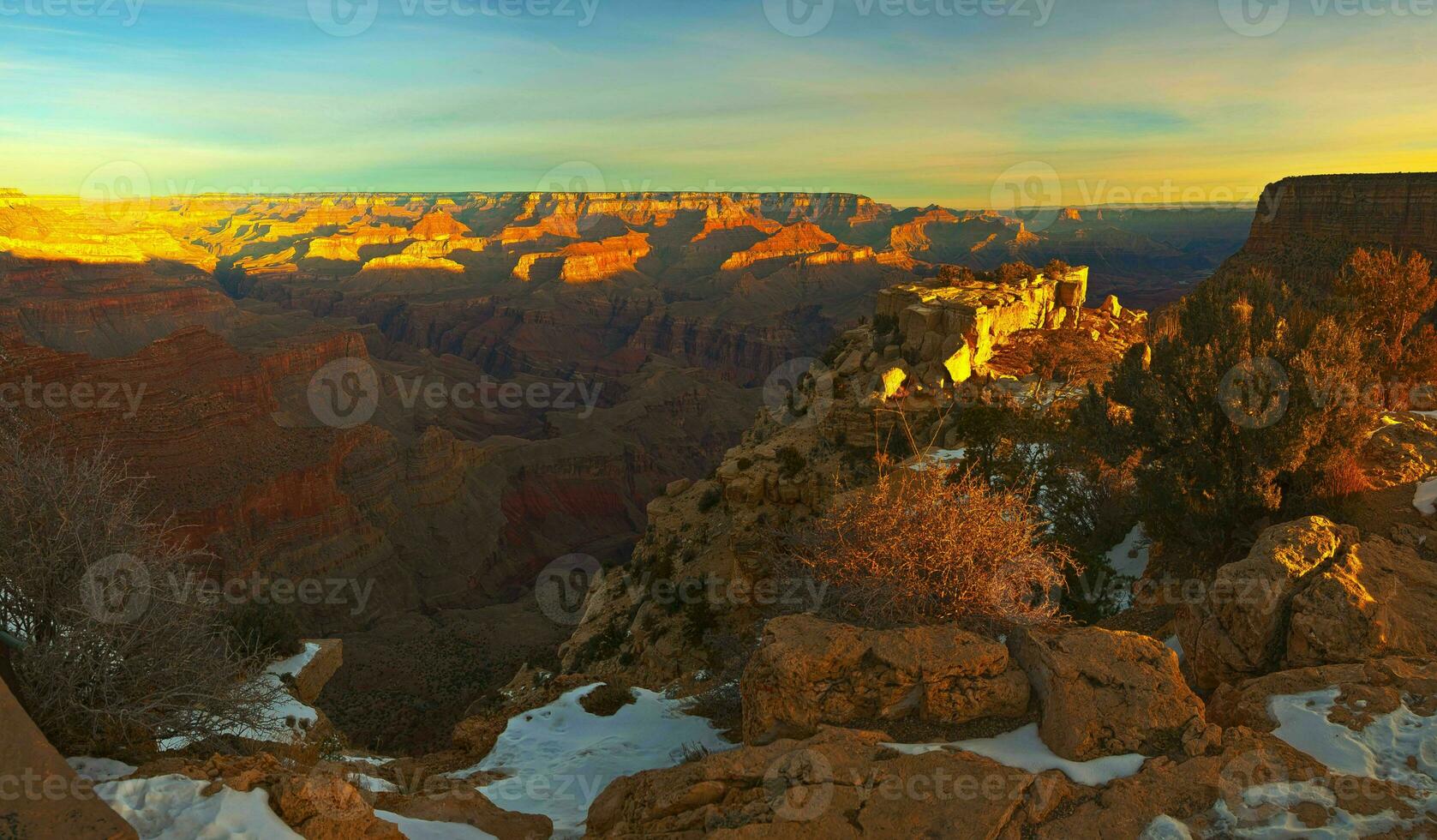 ver desde grandioso cañón sur borde a amanecer foto