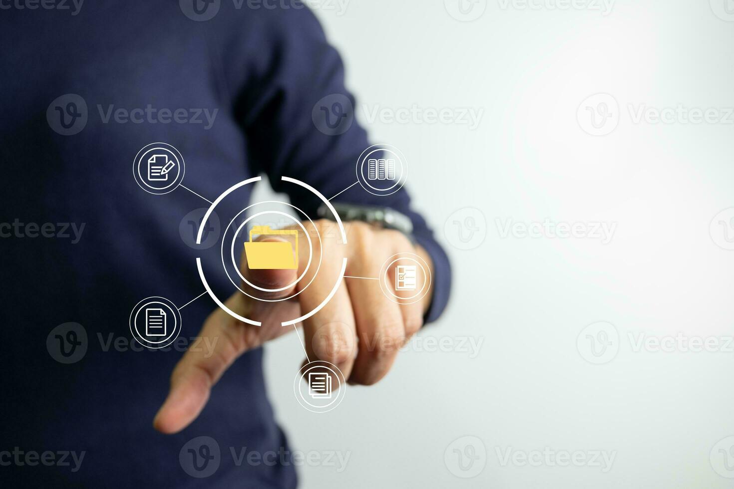 Document Management System DMS, Online document database management, Organization document Organized, automated processes to manage files, ERP enterprise efficient, business technology. photo