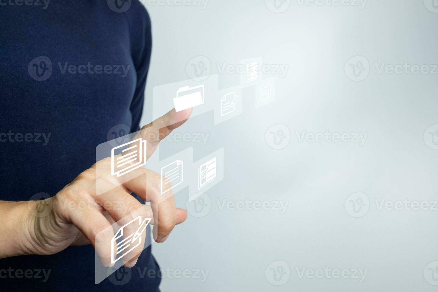 Document Management System DMS, Online document database management, Organization document Organized, automated processes to manage files, ERP enterprise efficient, business technology. photo
