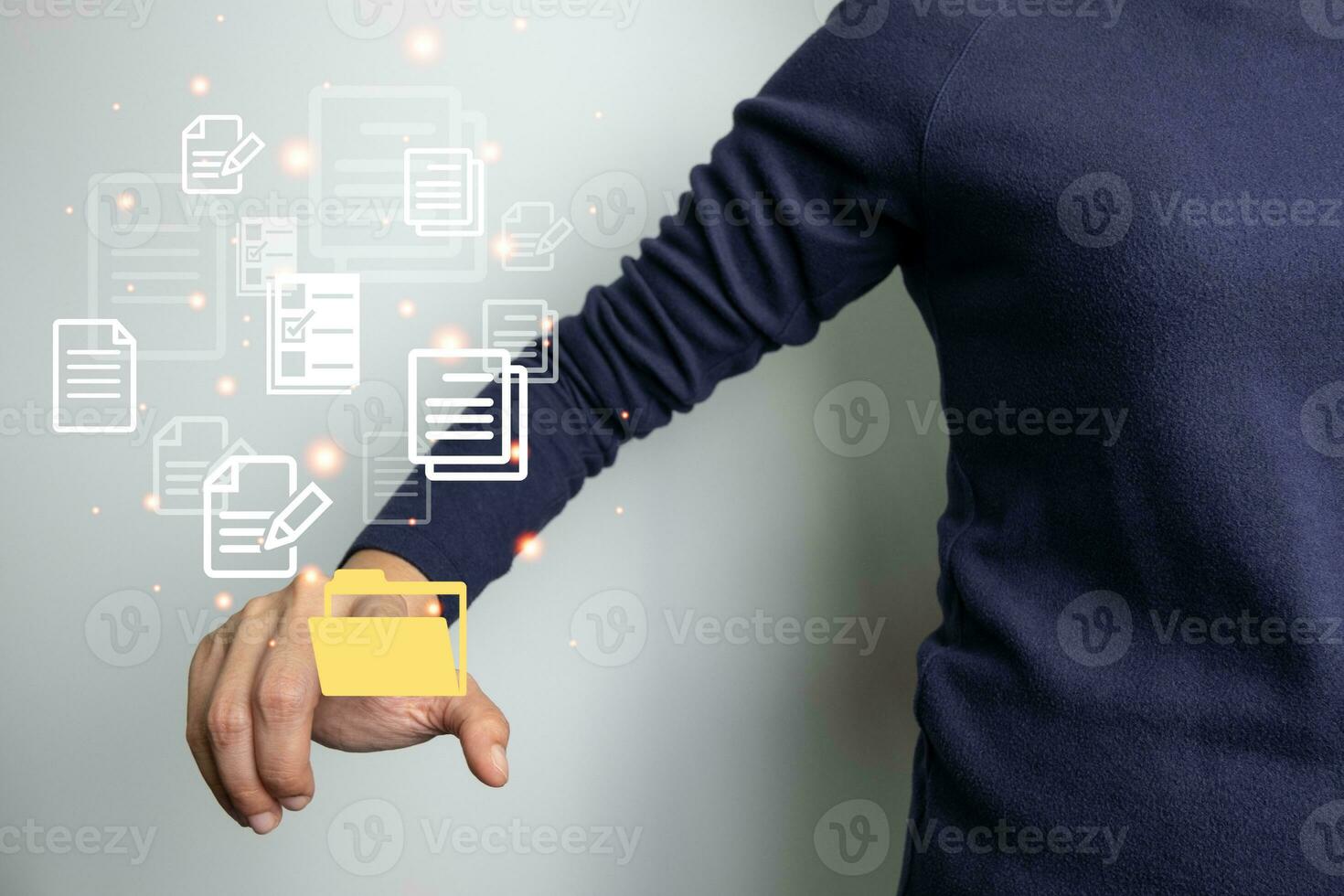 Document Management System DMS, Online document database management, Organization document Organized, automated processes to manage files, ERP enterprise efficient, business technology. photo