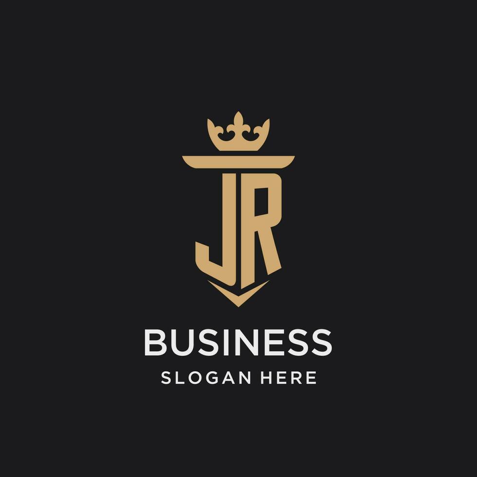 JR monogram with medieval style, luxury and elegant initial logo design vector
