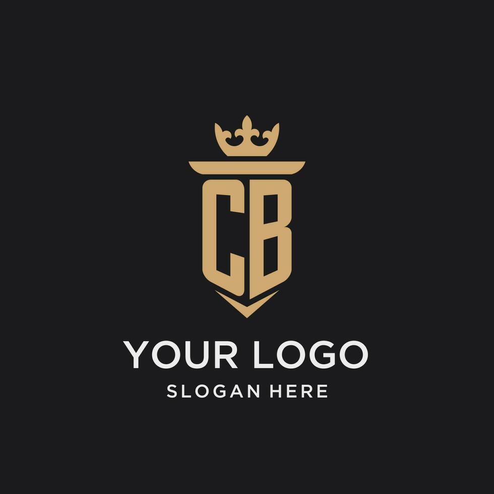CB monogram with medieval style, luxury and elegant initial logo design vector