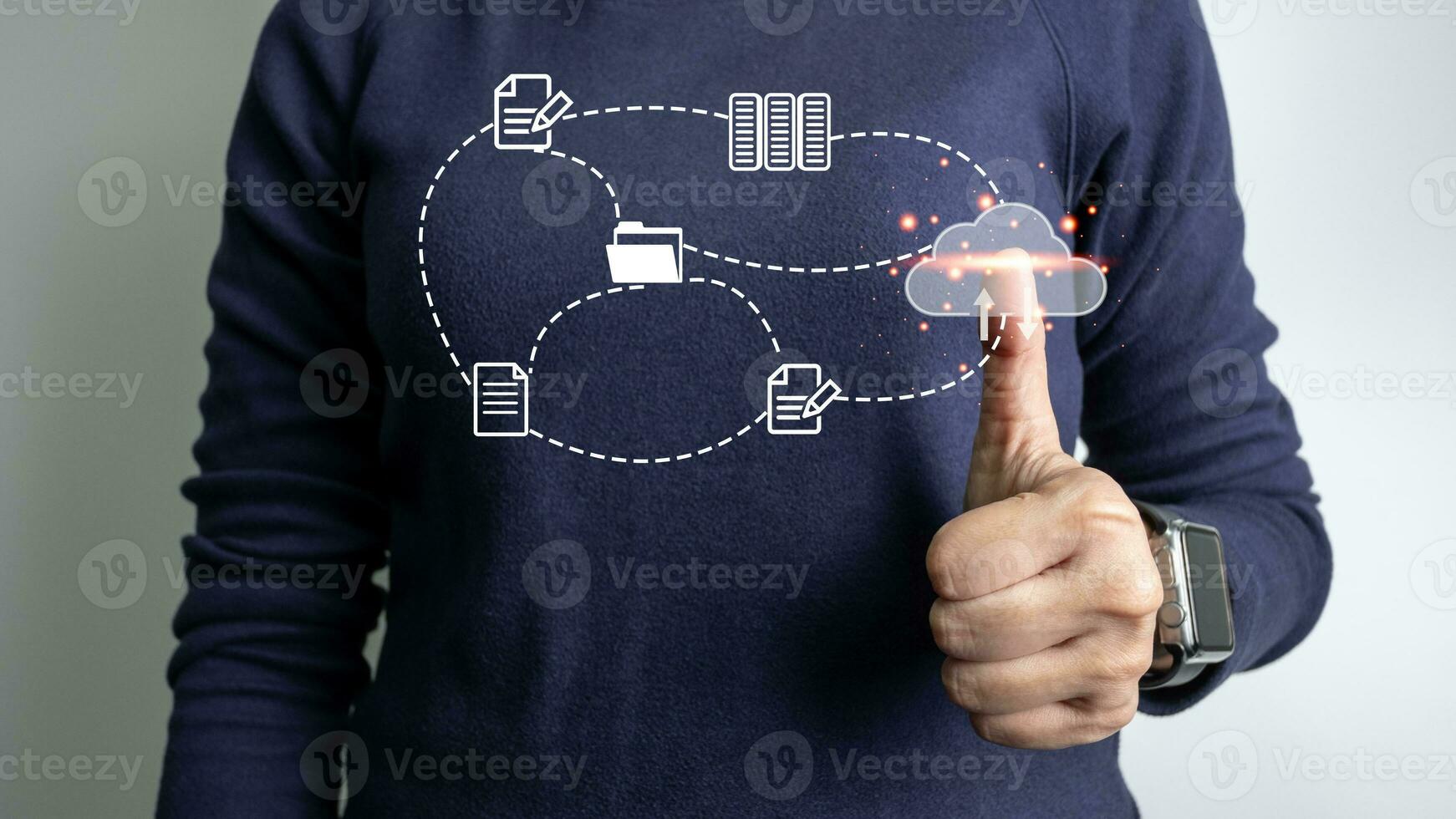 Officer manage files, Document Management System DMS, Online document database management, automated processes to manage system, ERP enterprise efficient, business technology. photo