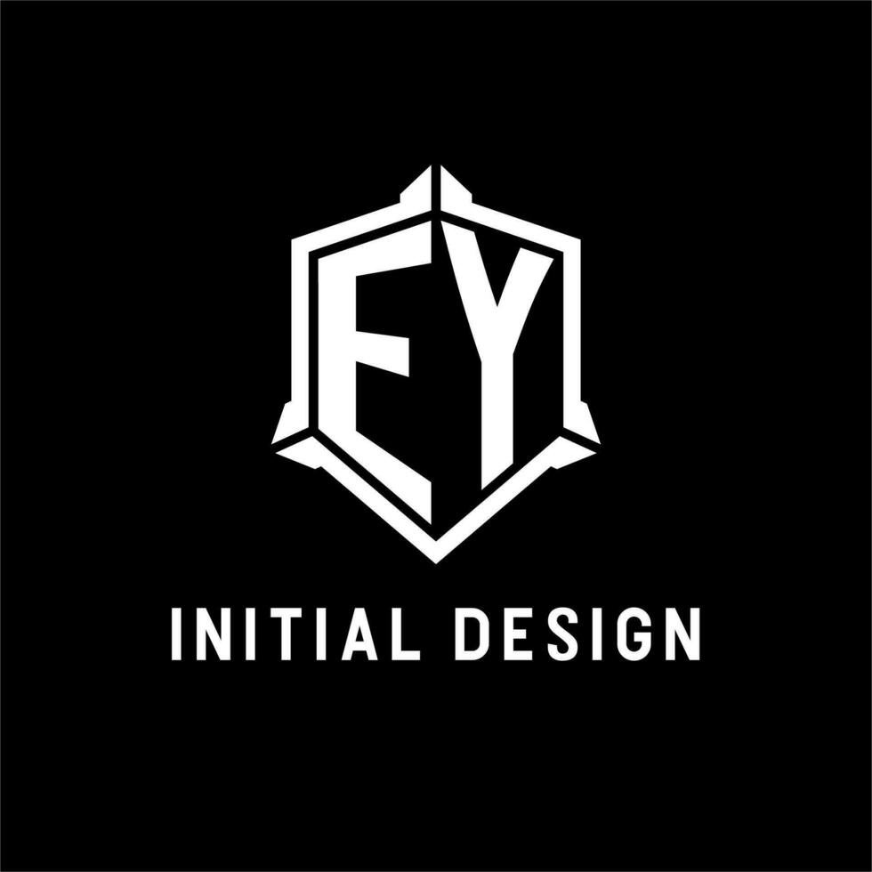 EY logo initial with shield shape design style vector