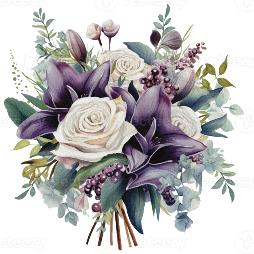 waterverf knus voorjaar Afdeling van bloemen met pastel kleur voor groet bruiloft kaart logo patroon textiel geïsoleerd Aan transparant PNG achtergrond, generatief ai