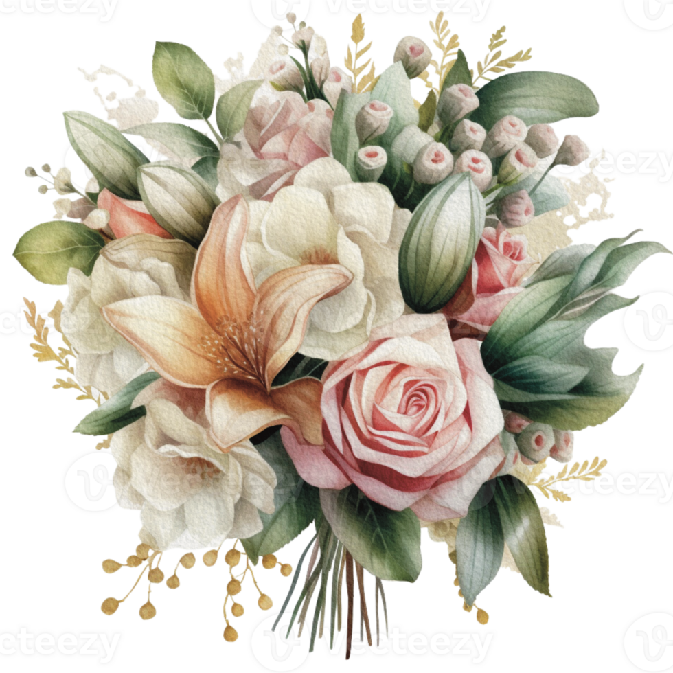 watercolor Cozy spring branch of floral with pastel color for greeting wedding card logo pattern textile isolated on Transparent background, png