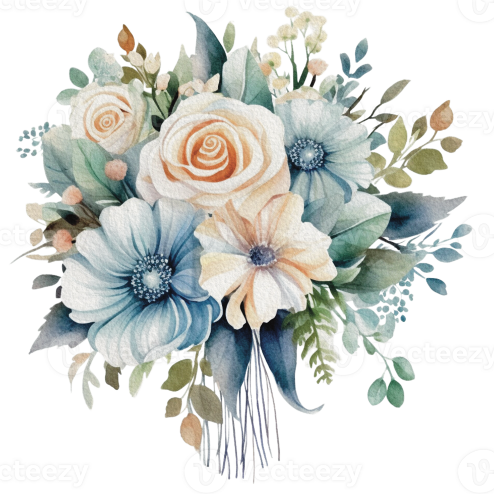 watercolor Cozy spring branch of floral with pastel color for greeting wedding card logo pattern textile isolated on Transparent background, png