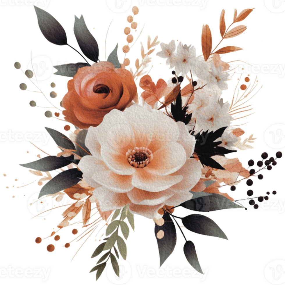 Aquarell gemütlich Frühling Ast von Blumen- mit Pastell- Farbe zum Gruß Hochzeit Karte Logo Muster Textil- isoliert auf transparent png Hintergrund, generativ ai