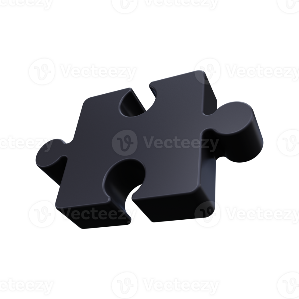 Puzzle pieces. 3d render png