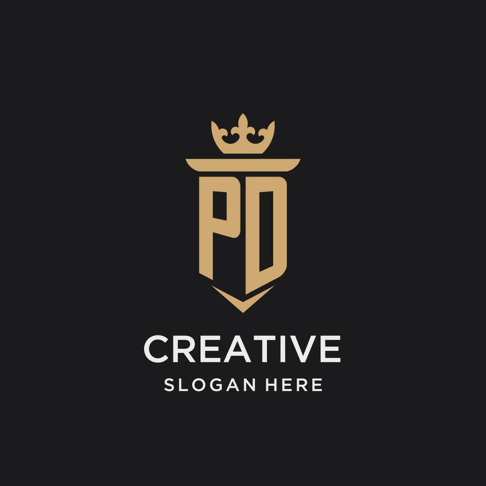 PD monogram with medieval style, luxury and elegant initial logo design vector