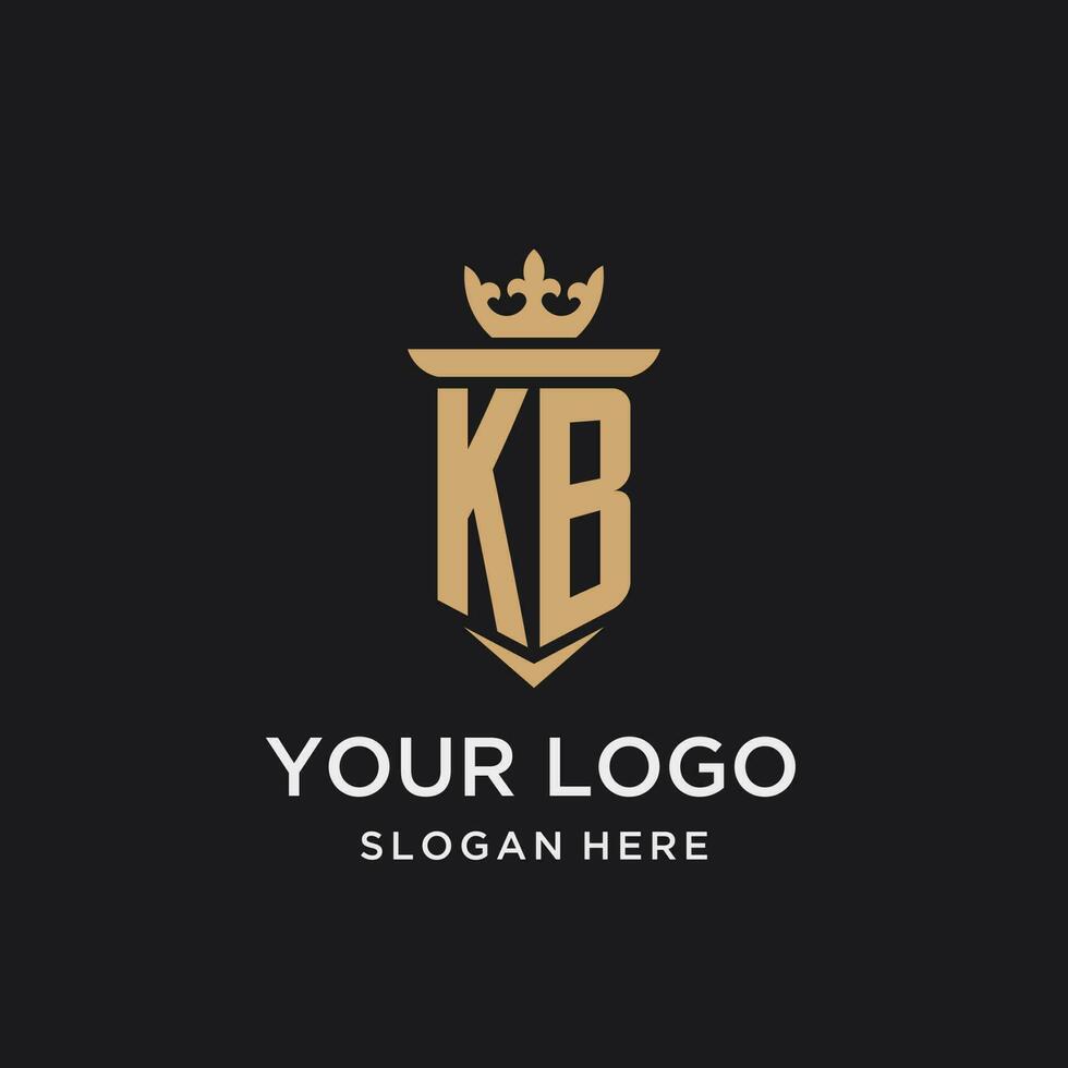 kb monograma con medieval estilo, lujo y elegante inicial logo diseño vector