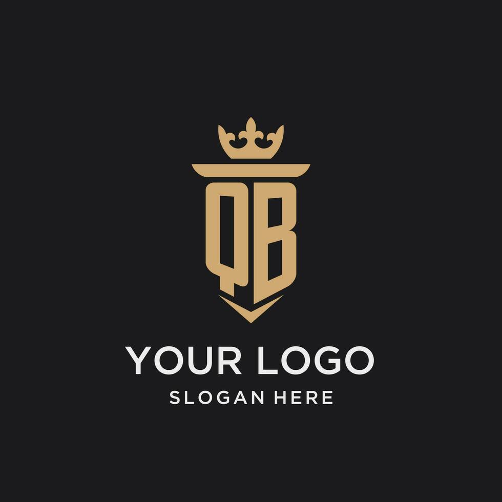 QB monogram with medieval style, luxury and elegant initial logo design vector
