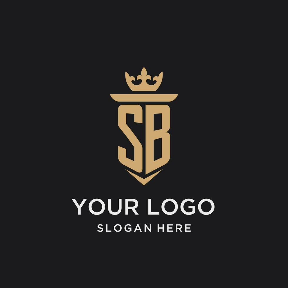 SB monogram with medieval style, luxury and elegant initial logo design vector