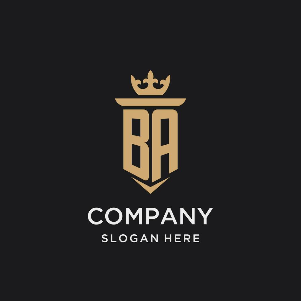 BA monogram with medieval style, luxury and elegant initial logo design vector