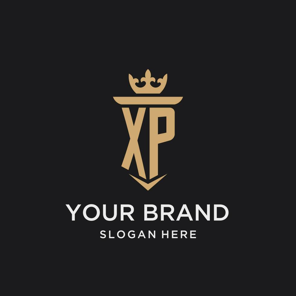 XP monogram with medieval style, luxury and elegant initial logo design vector