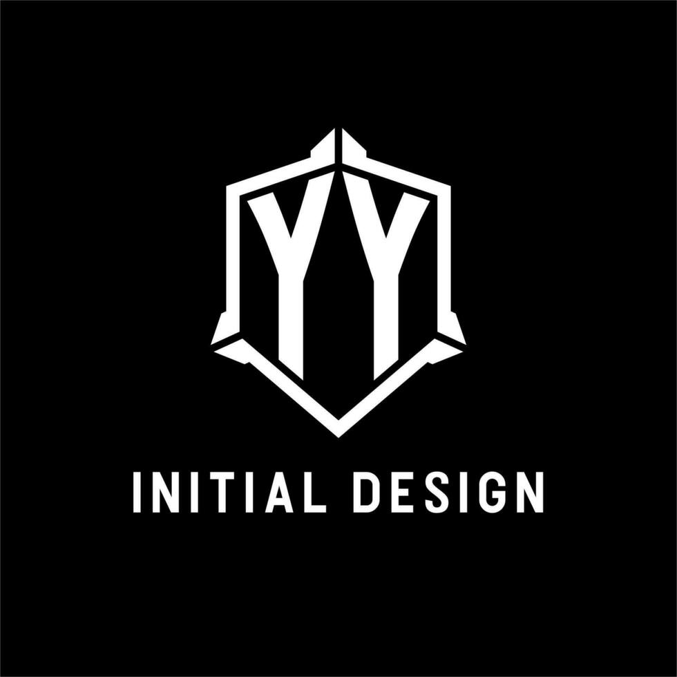 YY logo initial with shield shape design style vector
