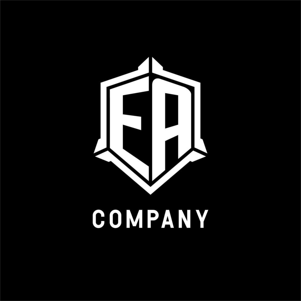 EA logo initial with shield shape design style vector