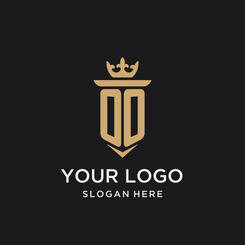 oo monograma con medieval estilo, lujo y elegante inicial logo diseño vector