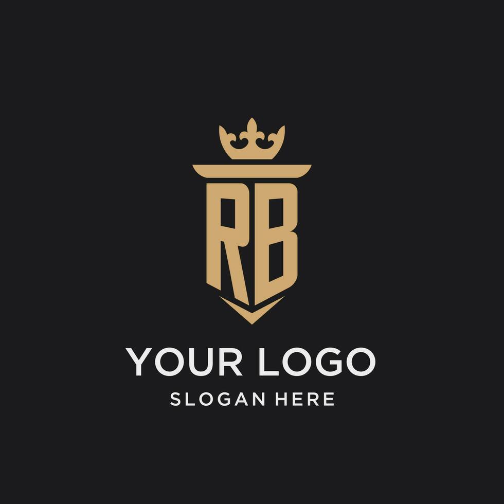 RB monogram with medieval style, luxury and elegant initial logo design vector