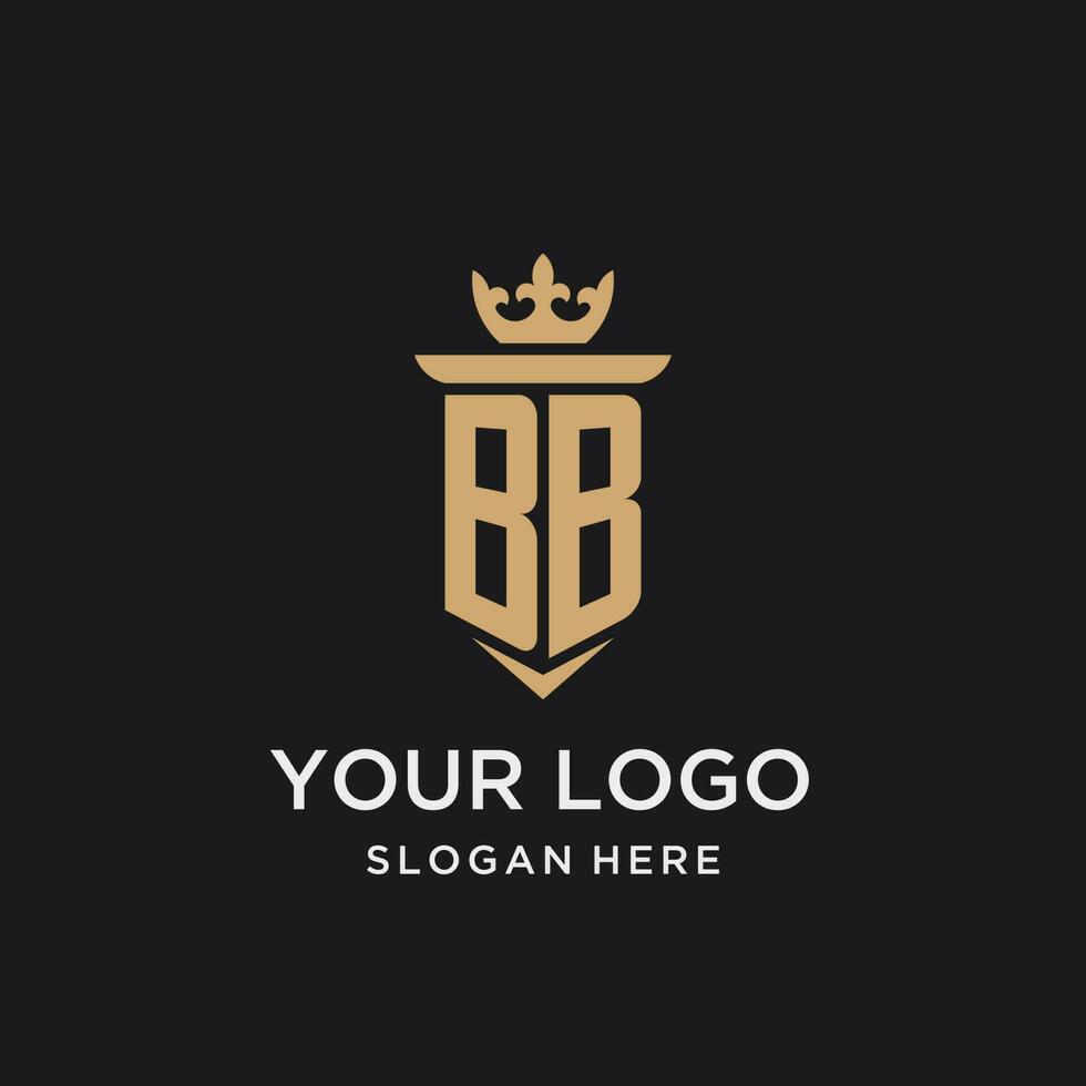 BB monogram with medieval style, luxury and elegant initial logo design vector