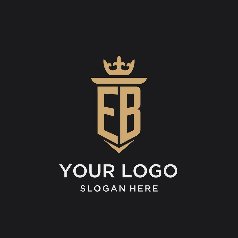 eb monograma con medieval estilo, lujo y elegante inicial logo diseño vector