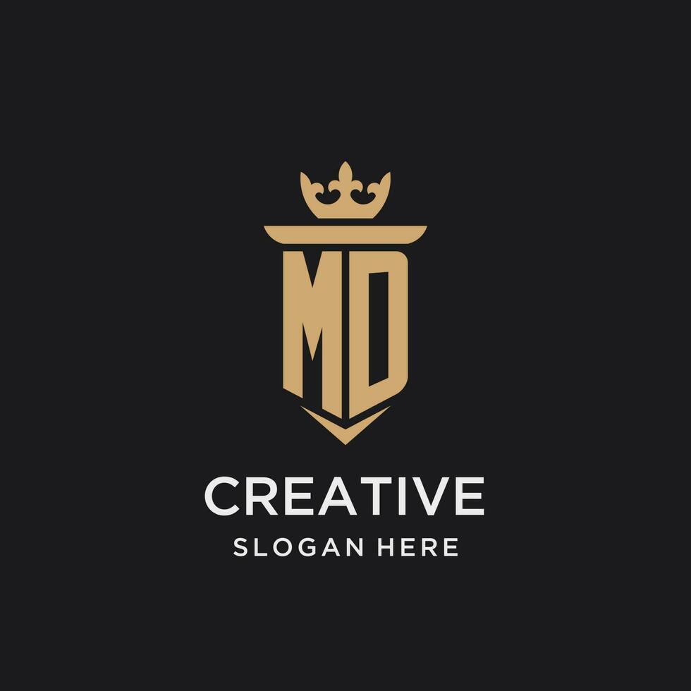 MD monogram with medieval style, luxury and elegant initial logo design vector