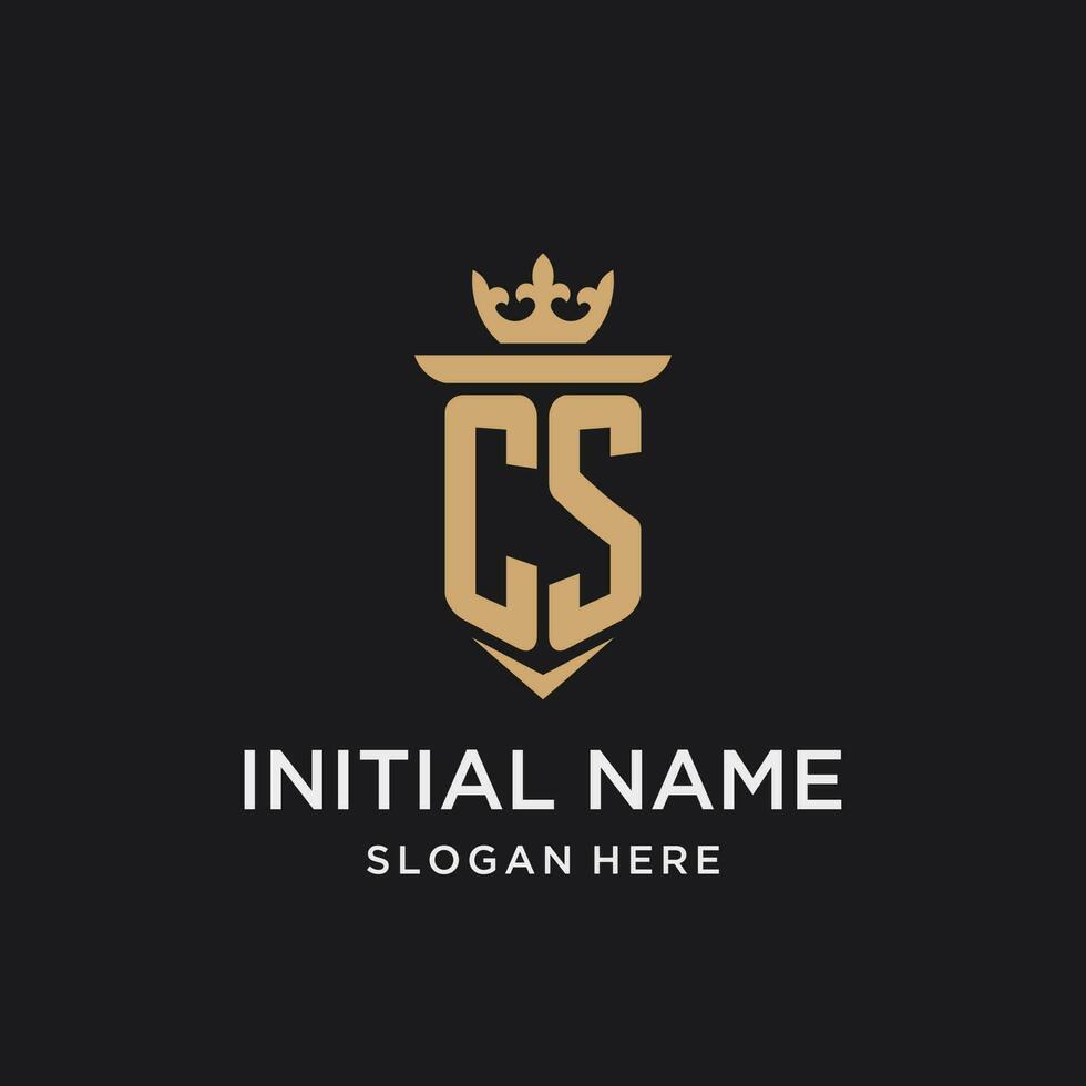 CS monogram with medieval style, luxury and elegant initial logo design vector