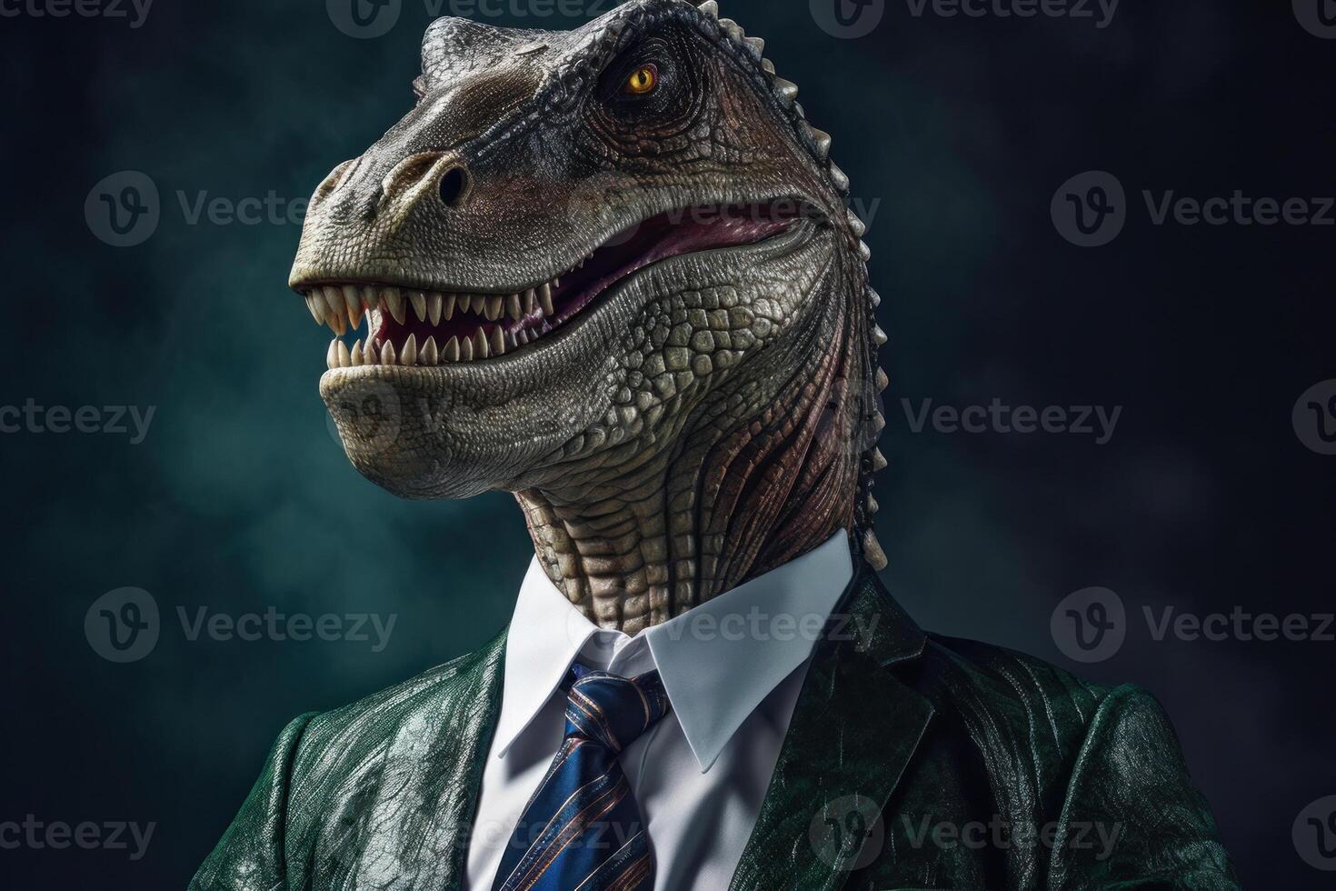 dinosaur businessman in formal suit photo