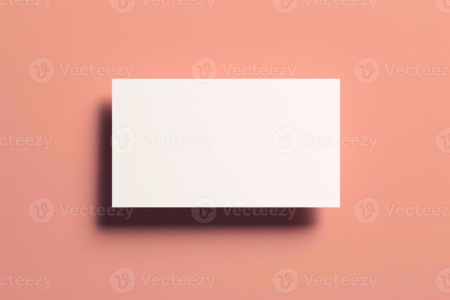 white empty paper mockup on pink background photo