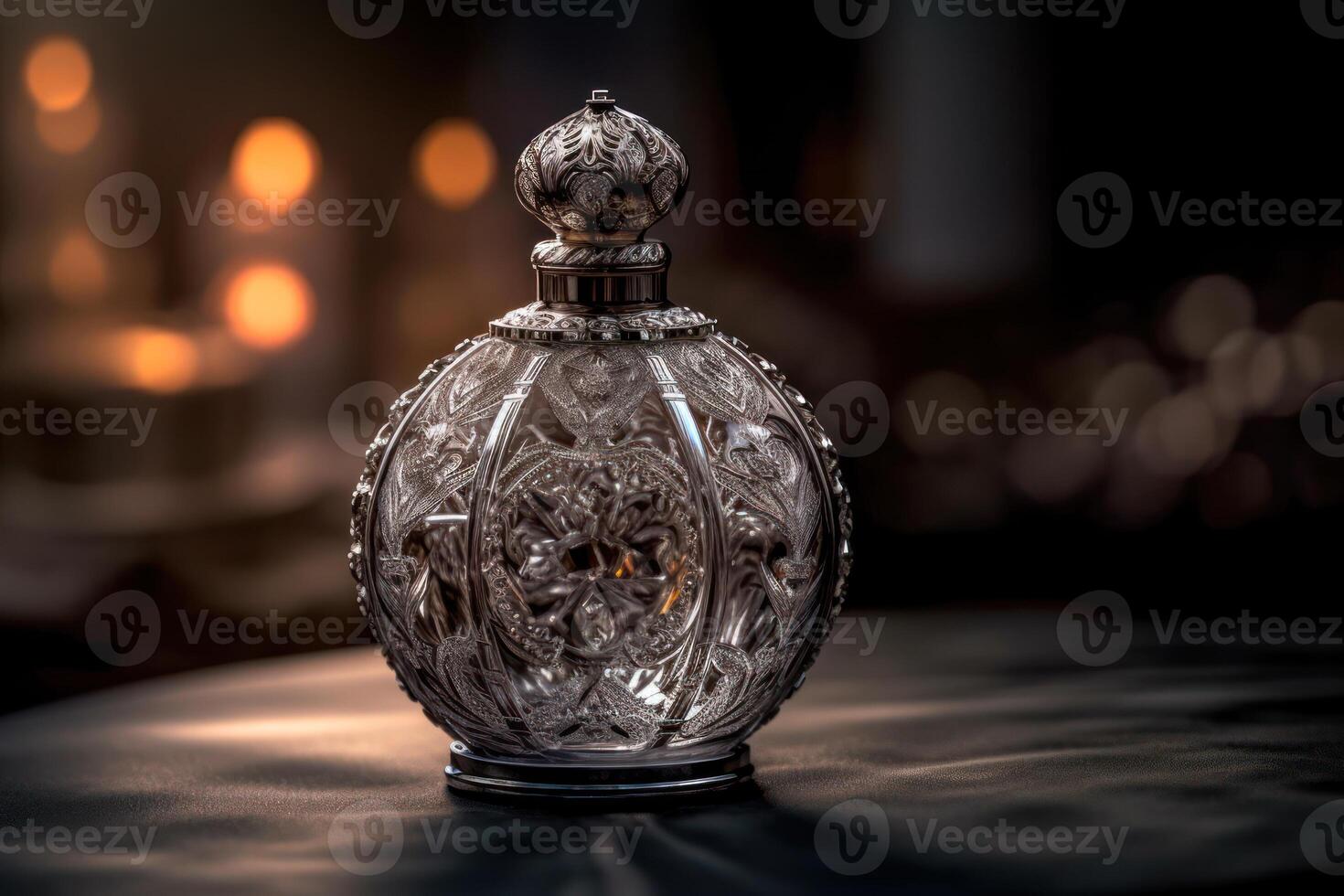 crystal bottle for alcoholic beverages photo