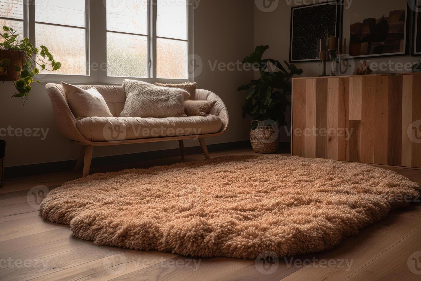 soft carpet in the house, design interior element photo