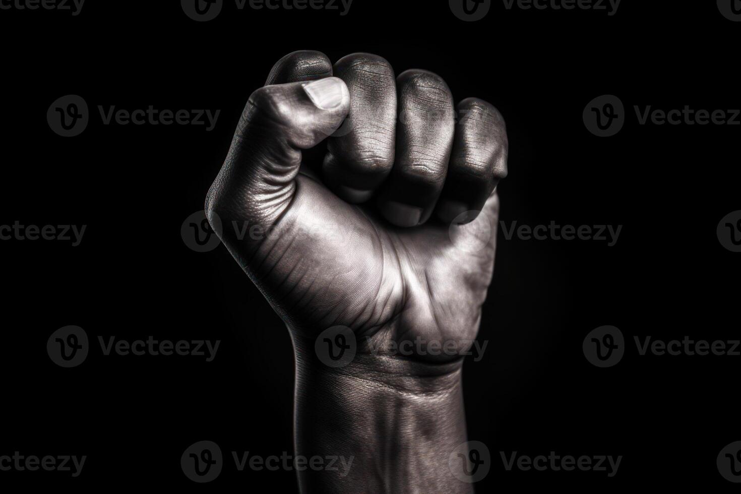 african american hand clenched into a fist photo
