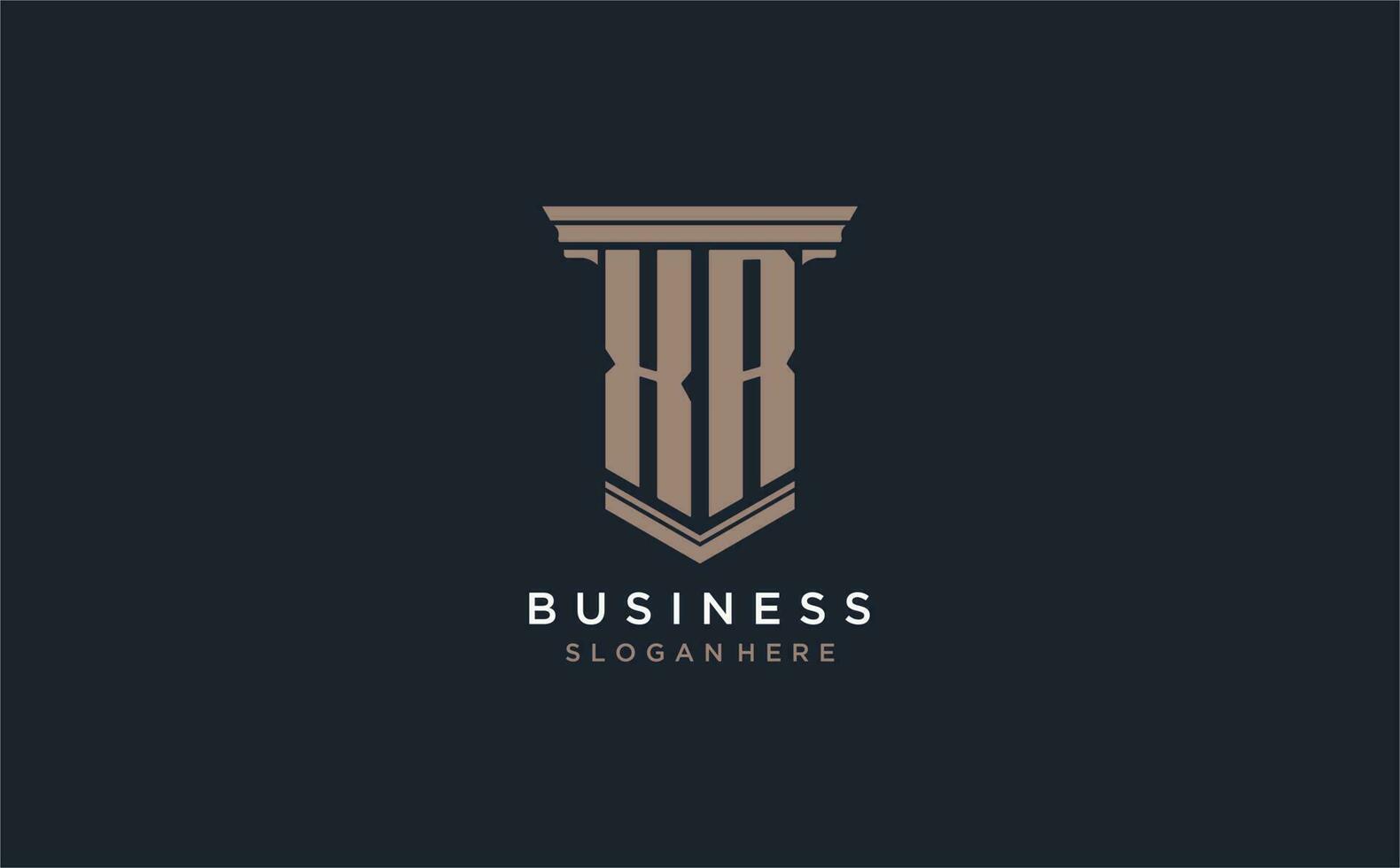 XR initial logo with pillar style, luxury law firm logo design ideas vector