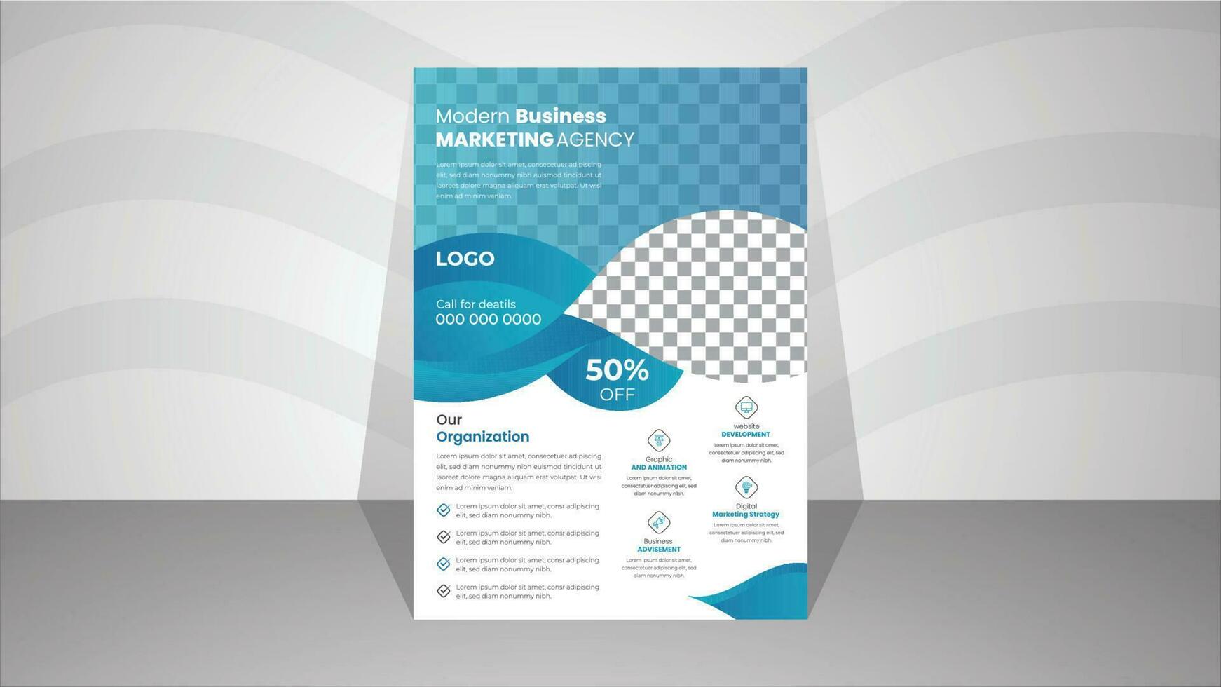 Modern Business Marketing  AGENCY flyer template Designs.Vector vector