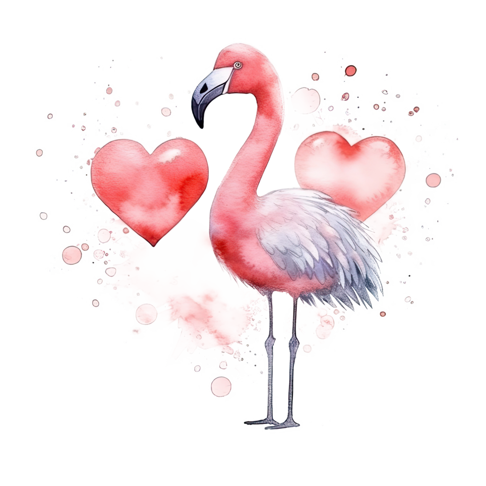 Watercolor pink Flamingo. Illustration png