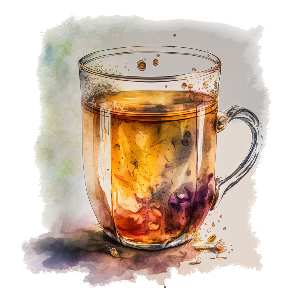 Watercolor tea. Illustration png