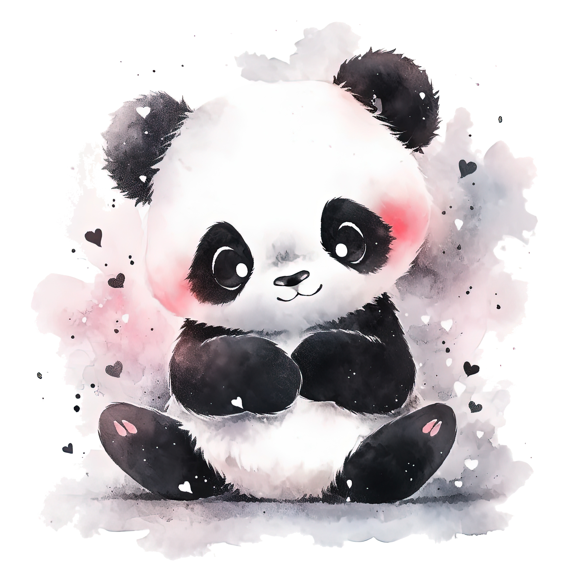 Cute Panda Watercolor illustration 17340098 PNG