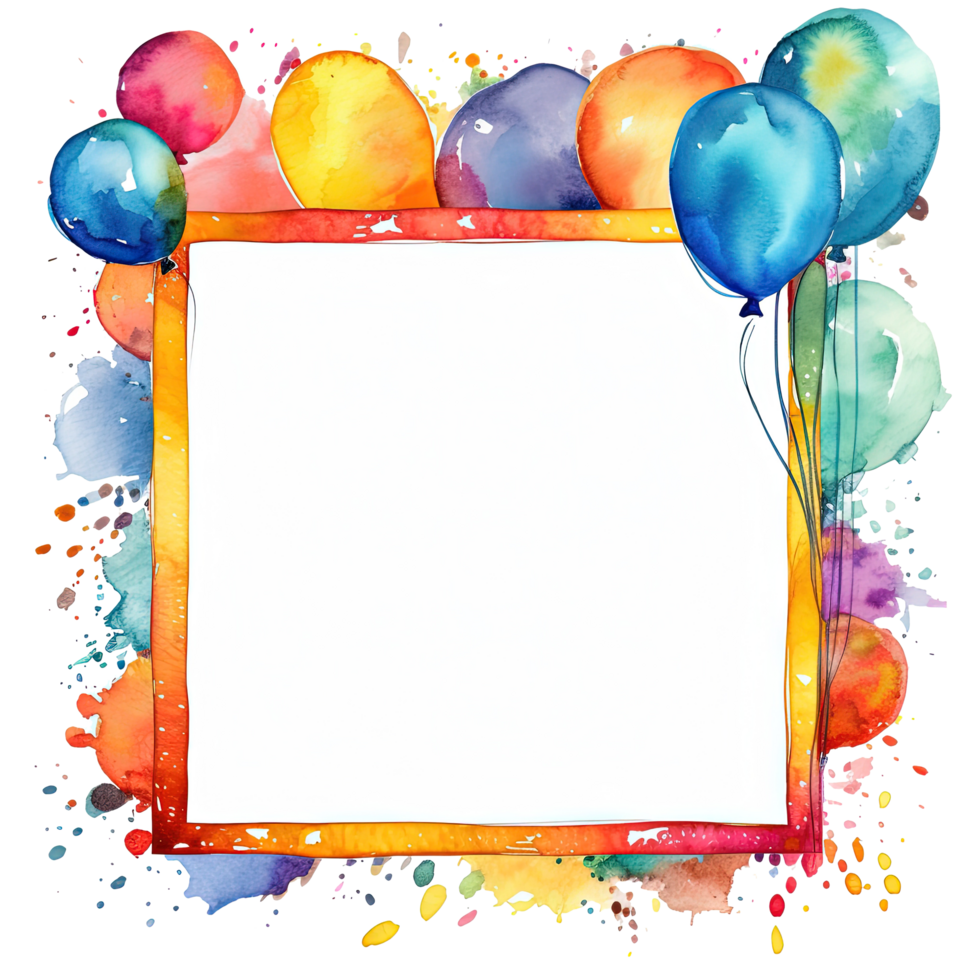 Kids cartoon birthday background. Illustration png