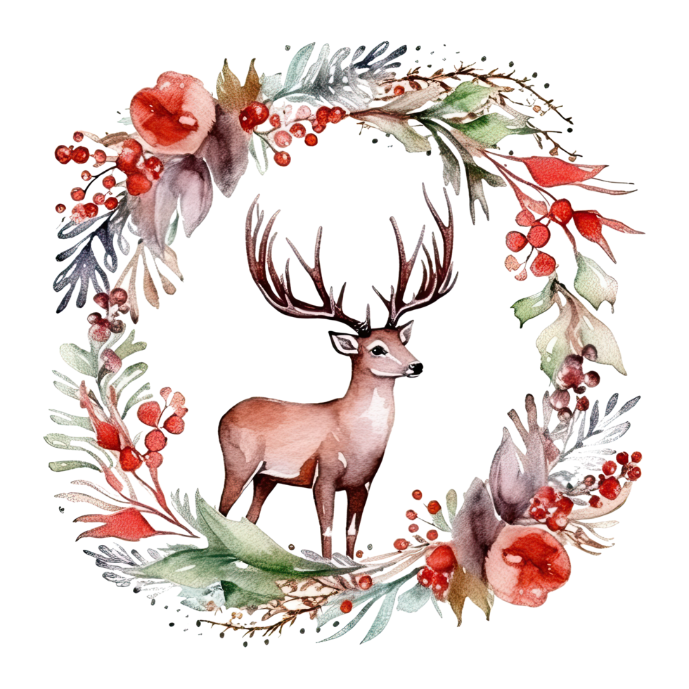 Watercolor Christmas background. Illustration png
