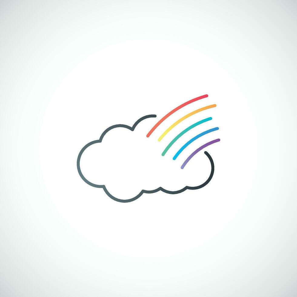 Simple cloud and rainbow symbol. vector
