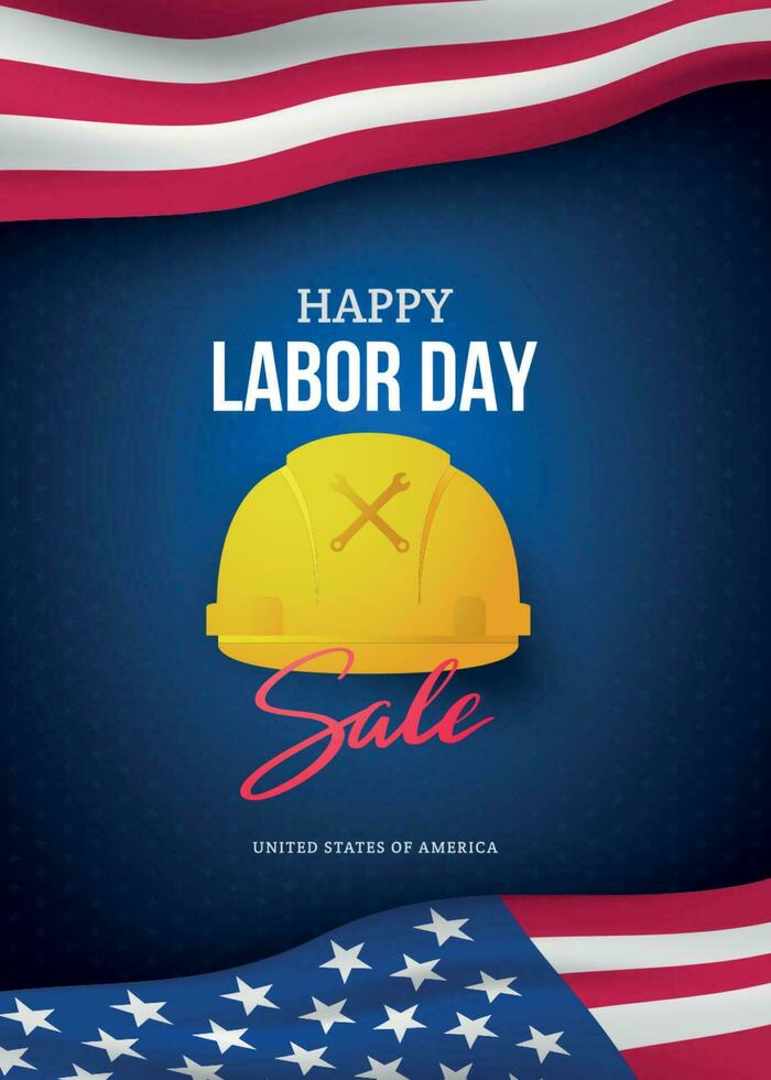 Happy Labor Day Sale advertising banner template. vector