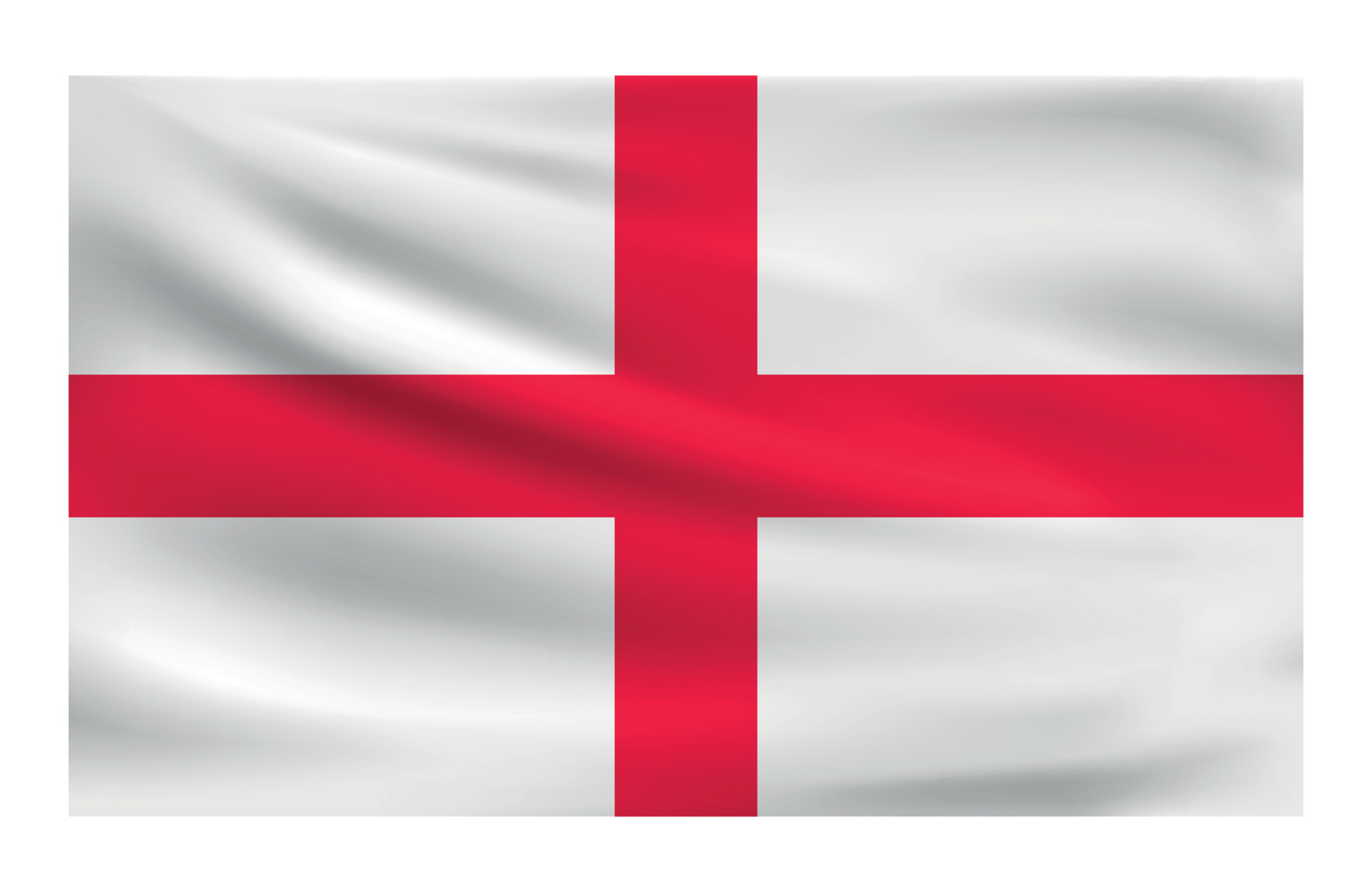 Realistic National flag of England. Current state flag made of fabric