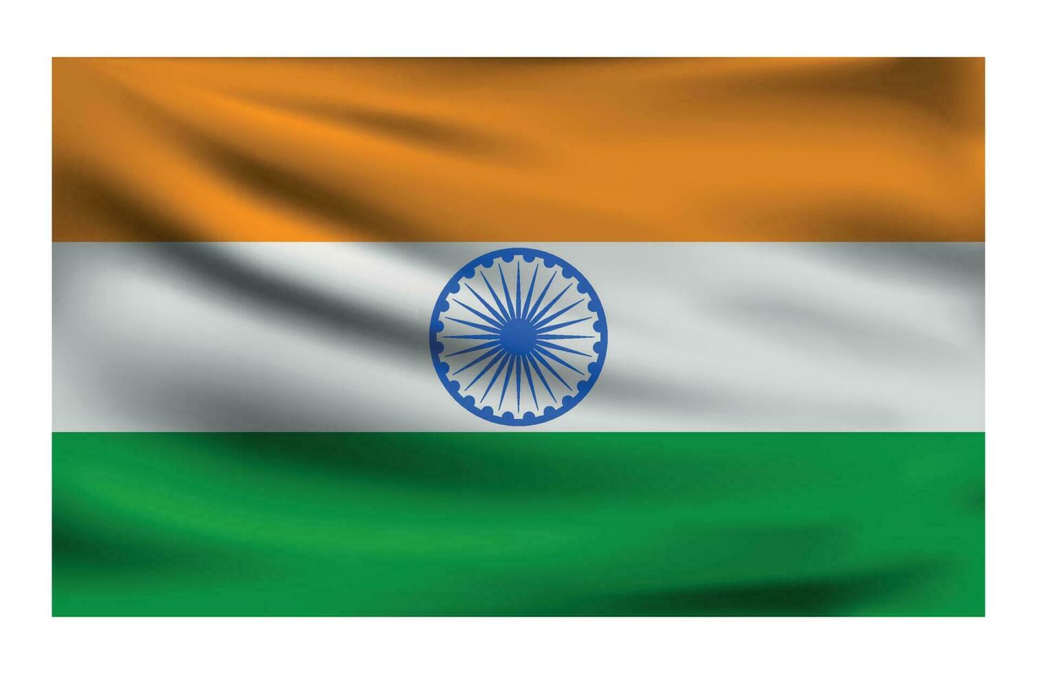 realista nacional bandera de India. Actual estado bandera hecho de tela. vector